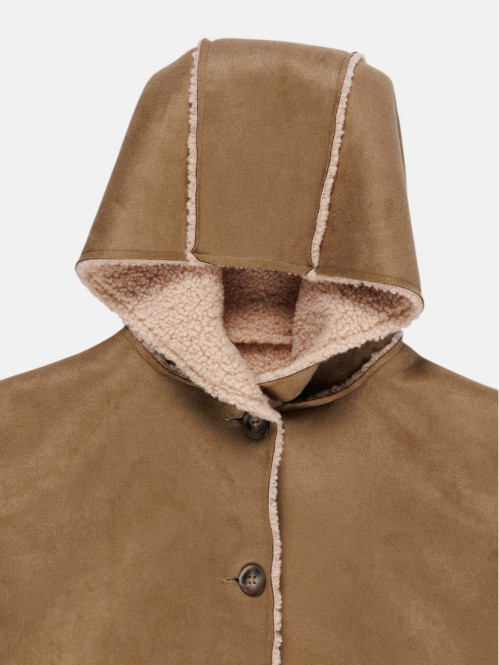 Manteau à capuche boutonné...