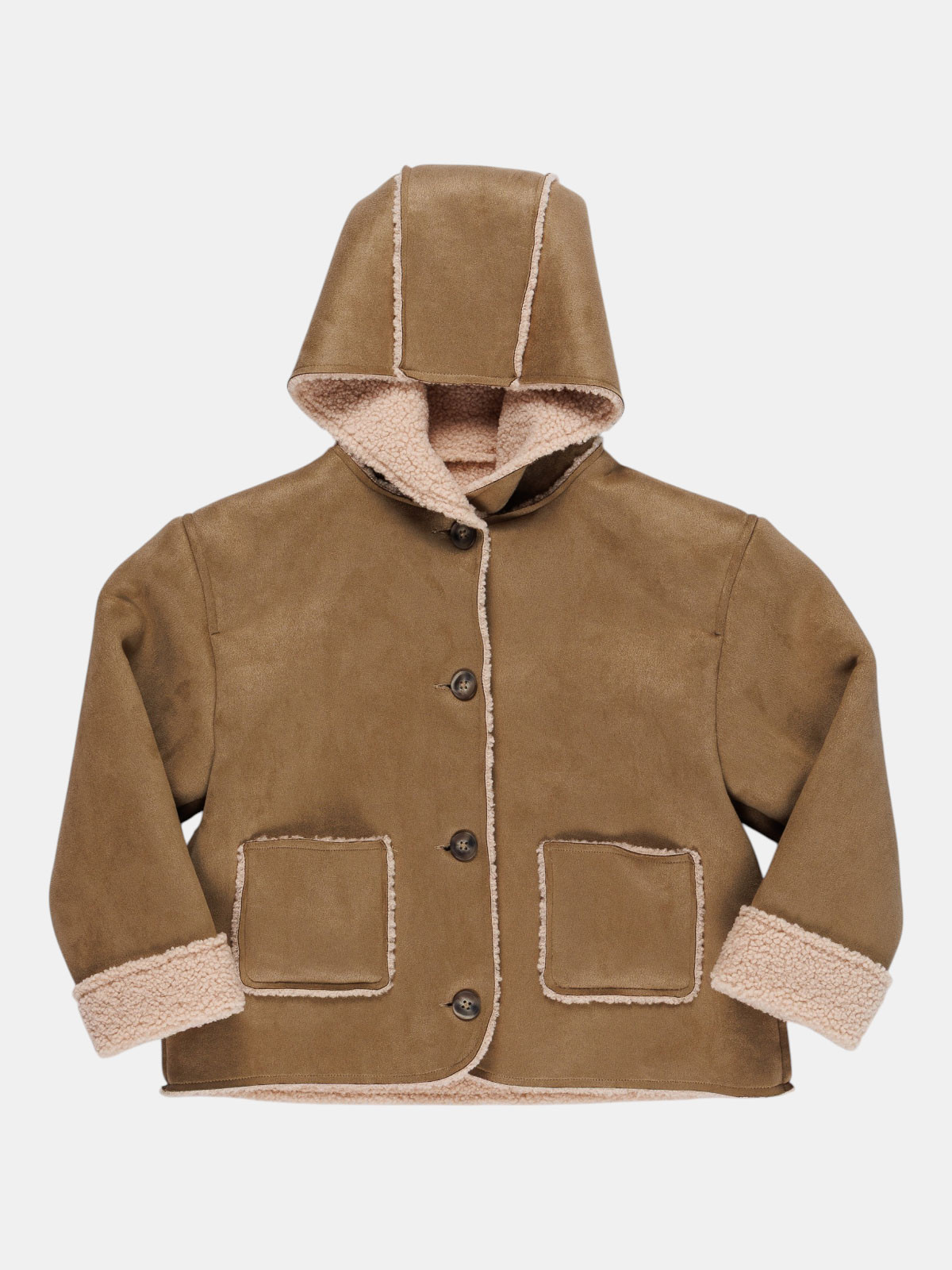 Manteau à capuche boutonné fille (6-12A) Manteau à capuche boutonné fille (6-12A)