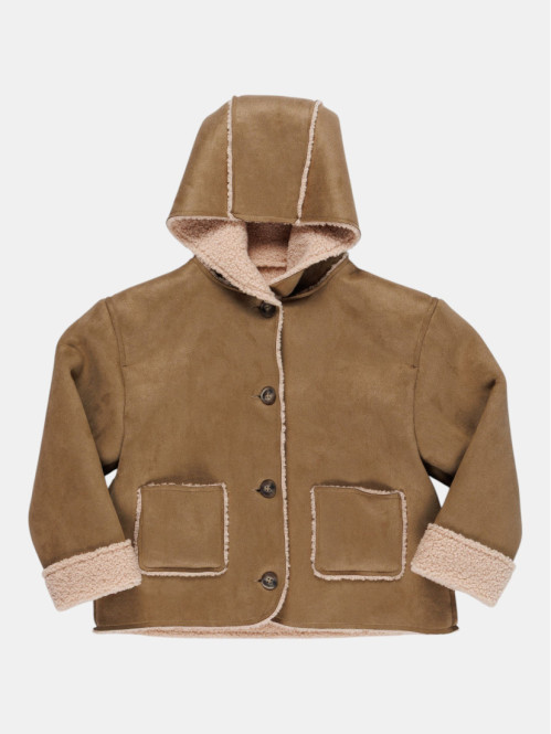 Manteau à capuche boutonné...