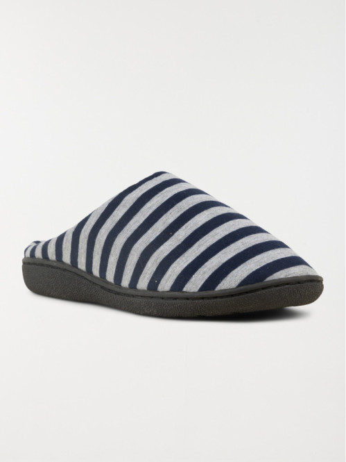 Chaussons rayés homme navy (40-46)