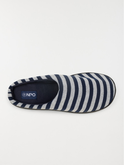 Chaussons rayés homme navy (40-46)