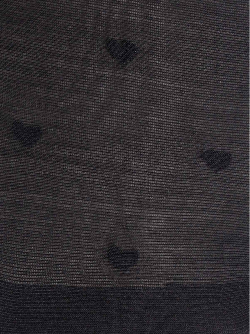 Collant motif coeur noir femme