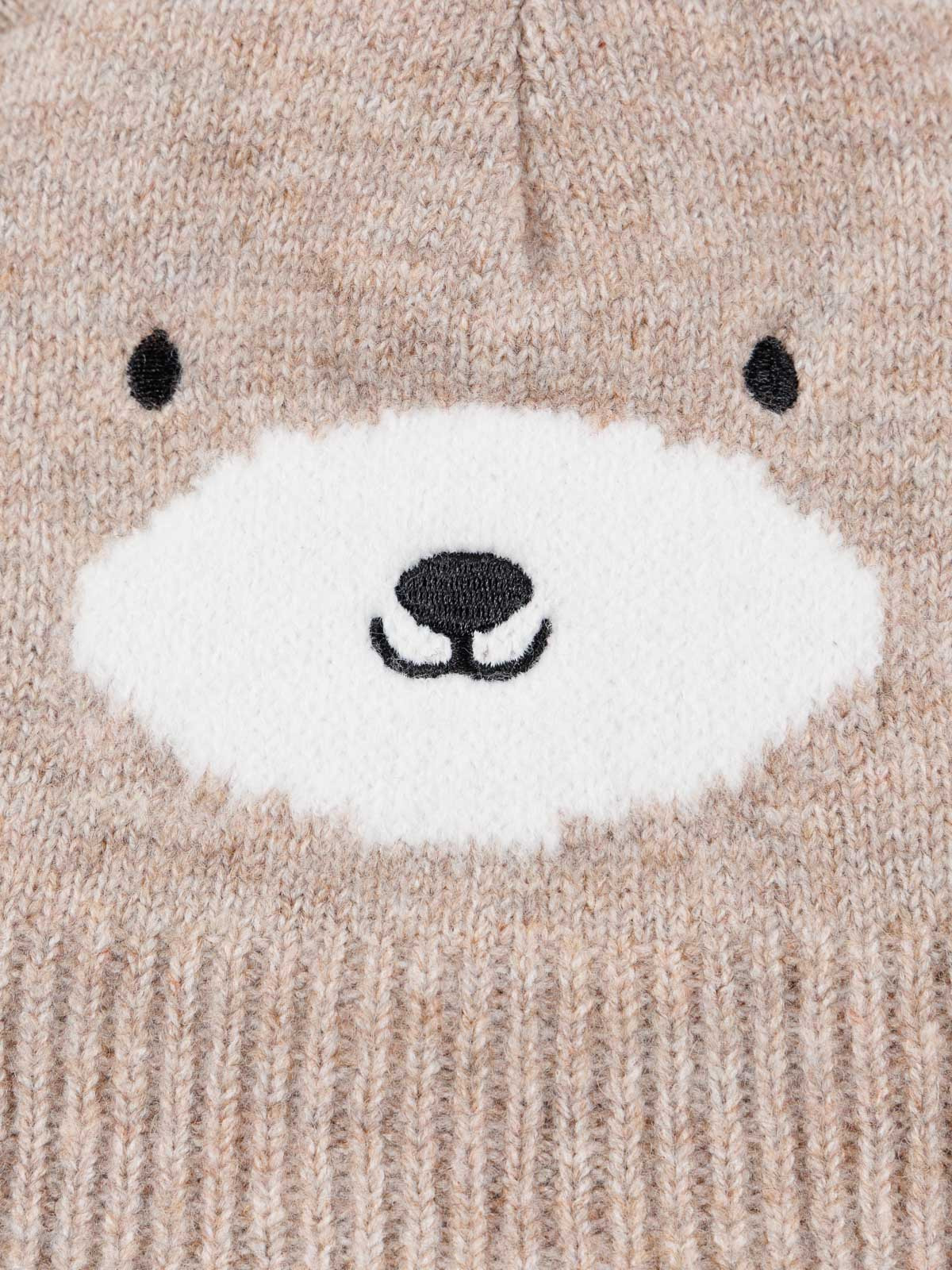Bonnet ours coloris tahini bébé Bonnet ours coloris tahini bébé
