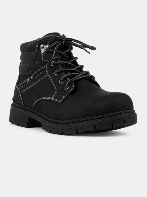 Boots lacets coloris noir...