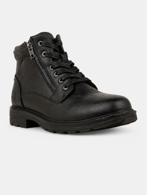 Boots noires lacets homme...