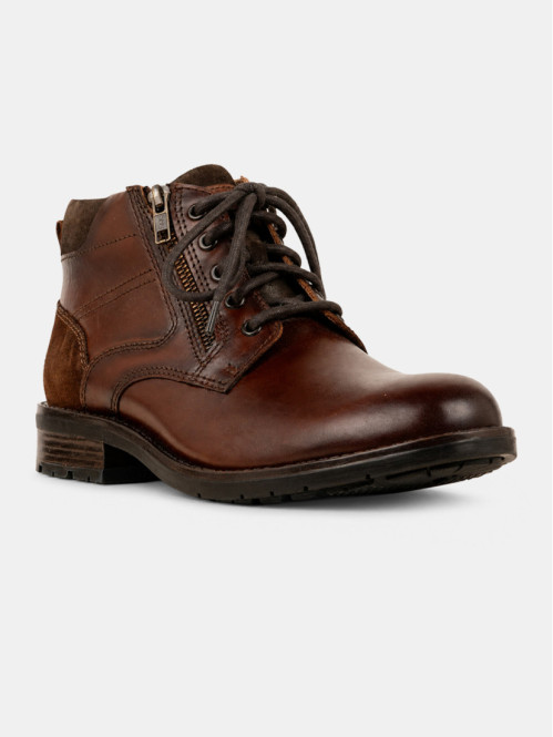Boots en cuir marron homme...