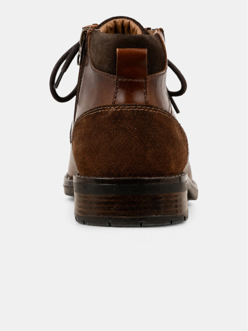 Boots en cuir marron homme...