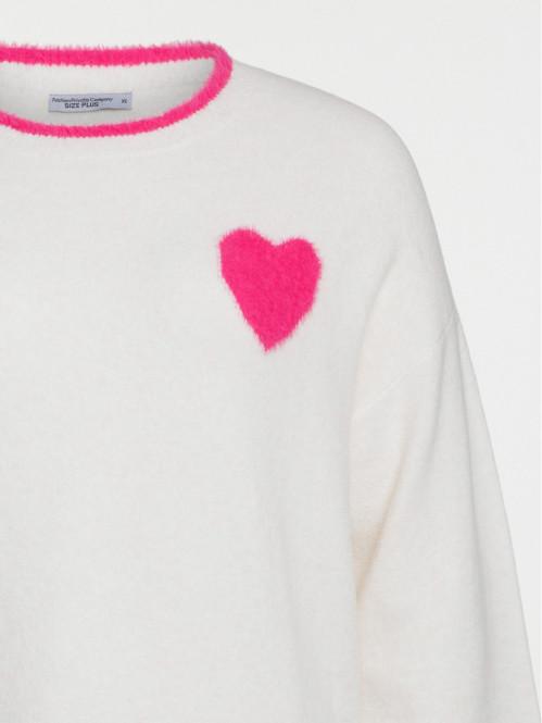 Pull coeur rose grande...