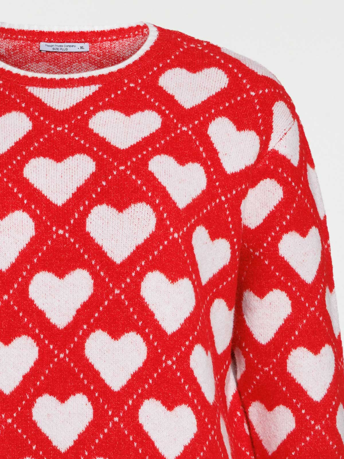 Pull motif coeur grande taille femme Pull motif coeur grande taille femme
