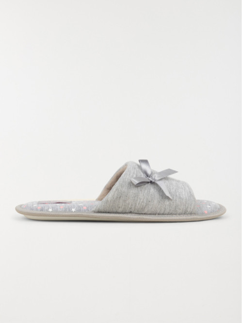 Chausson mule ouverte grise (37-42)