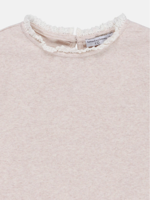 T-shirt col dentelle fille...