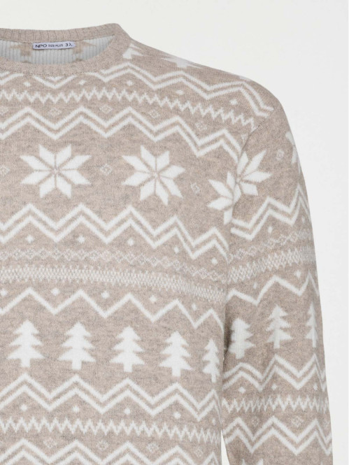 Pull motif jacquard grande...