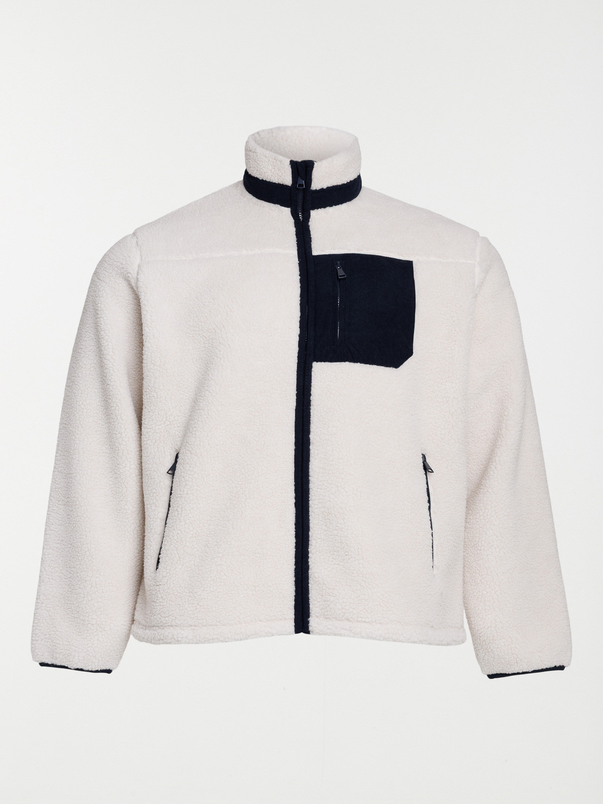 Sweat sherpa écru grande taille homme