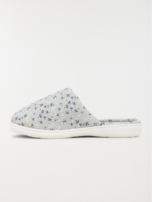 Chaussons mules gris femme (36-41)