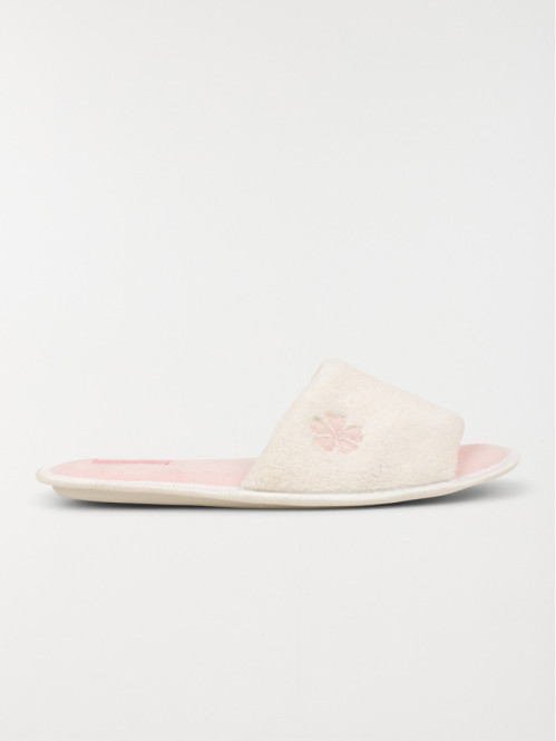 Chausson mule ouverte femme ecru (36-41)