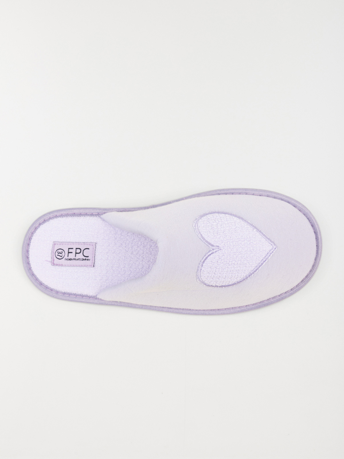 Chausson mule coeur femme lilas (36-41)