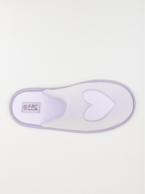 Chausson mule coeur femme lilas (36-41)
