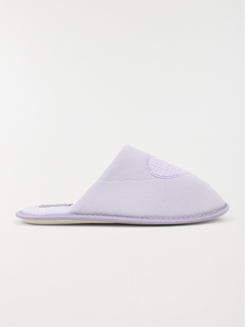 Chausson mule coeur femme lilas (36-41)