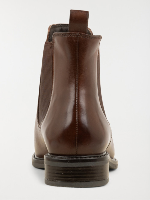 Bottines plates cuir marron femme hotsell