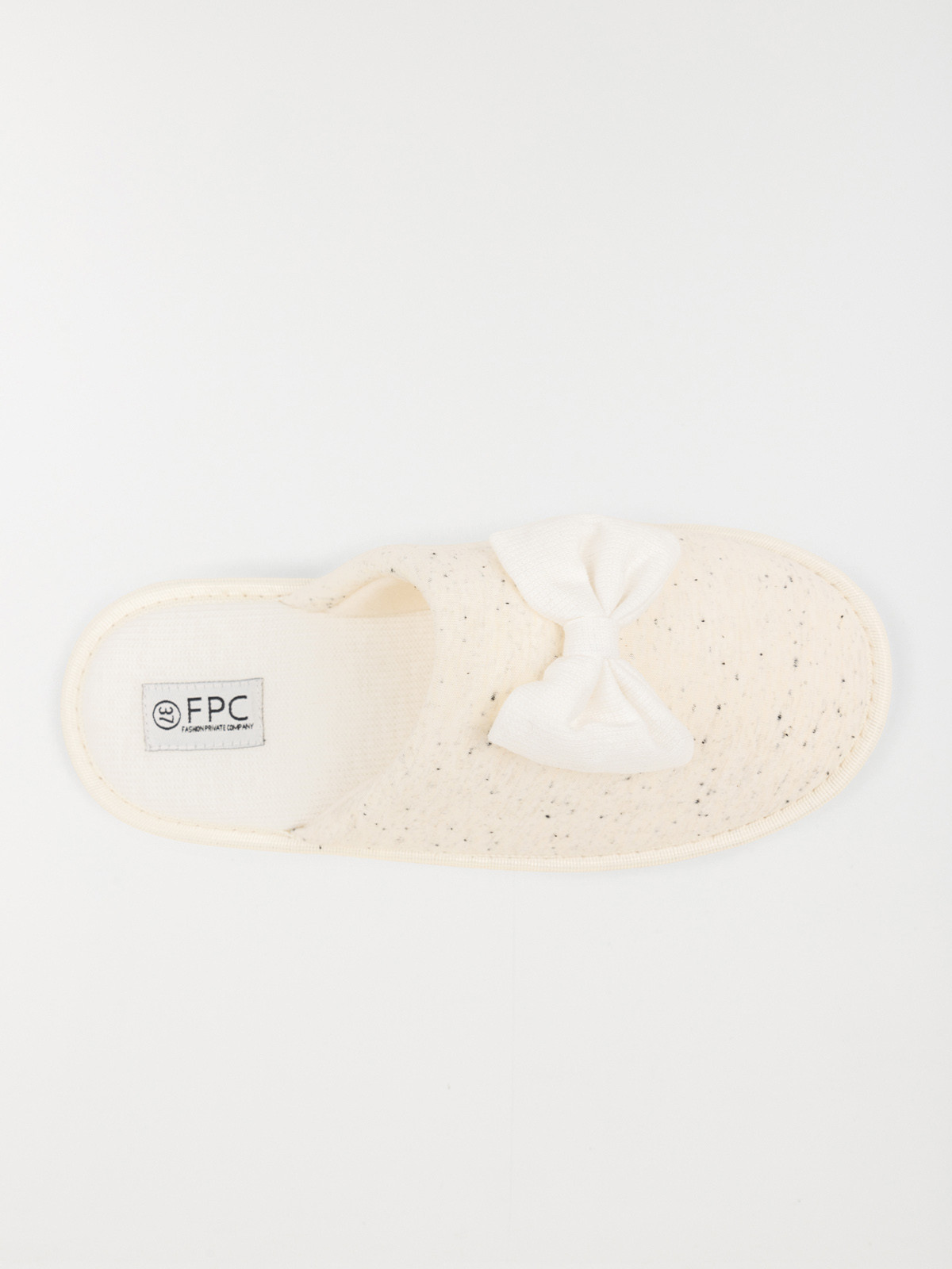 Chausson mule noeud femme ecru (36-41) Chausson mule noeud femme ecru (36-41)