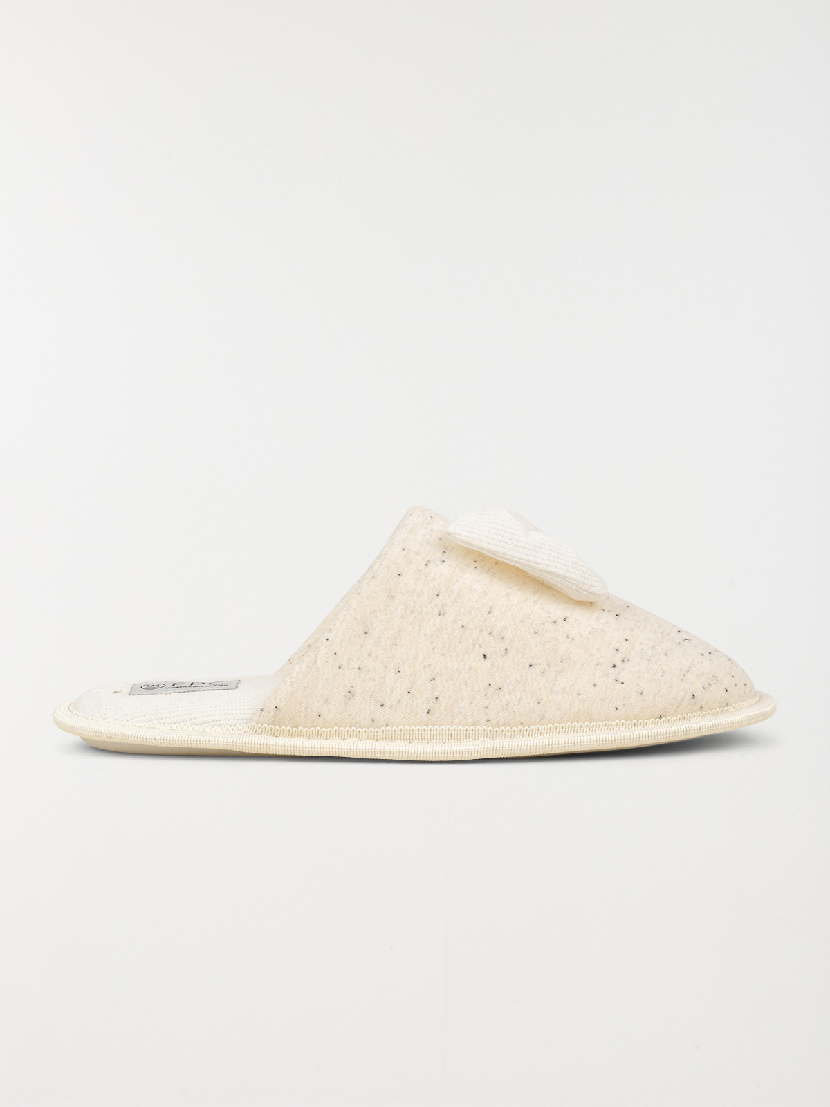 Chausson mule noeud femme ecru (36-41)