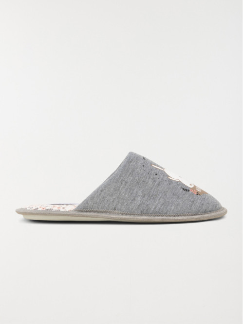 Chausson mule femme grise (36-41)