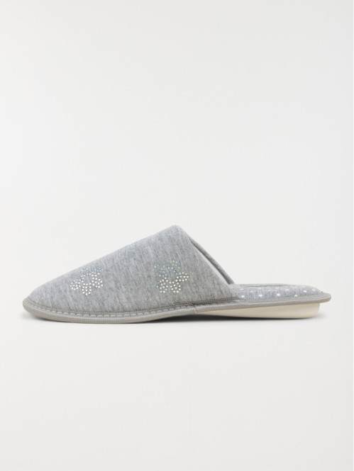 Chausson mule grise femme...