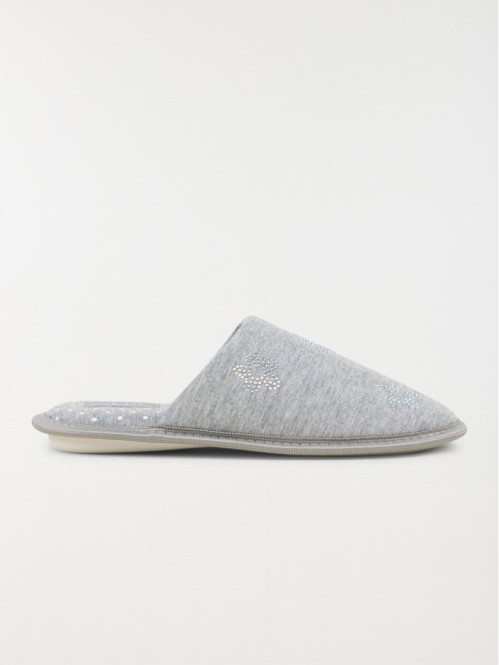 Chausson mule grise femme...