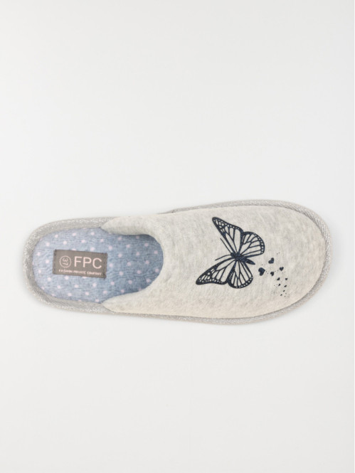 Chausson mule grise femme (37-42) Chausson mule grise femme (37-42)