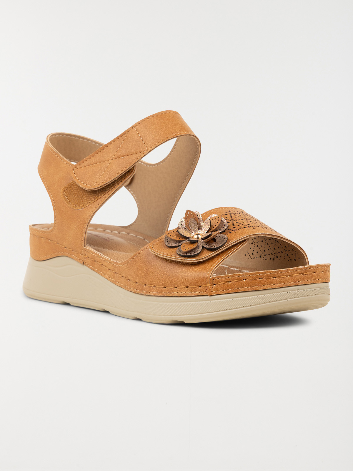 Sandales confort femme cognac (36-41) Sandales confort femme cognac (36-41)