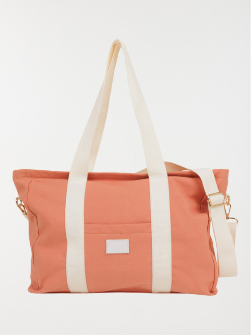 Sac cabas tissus bicolore femme