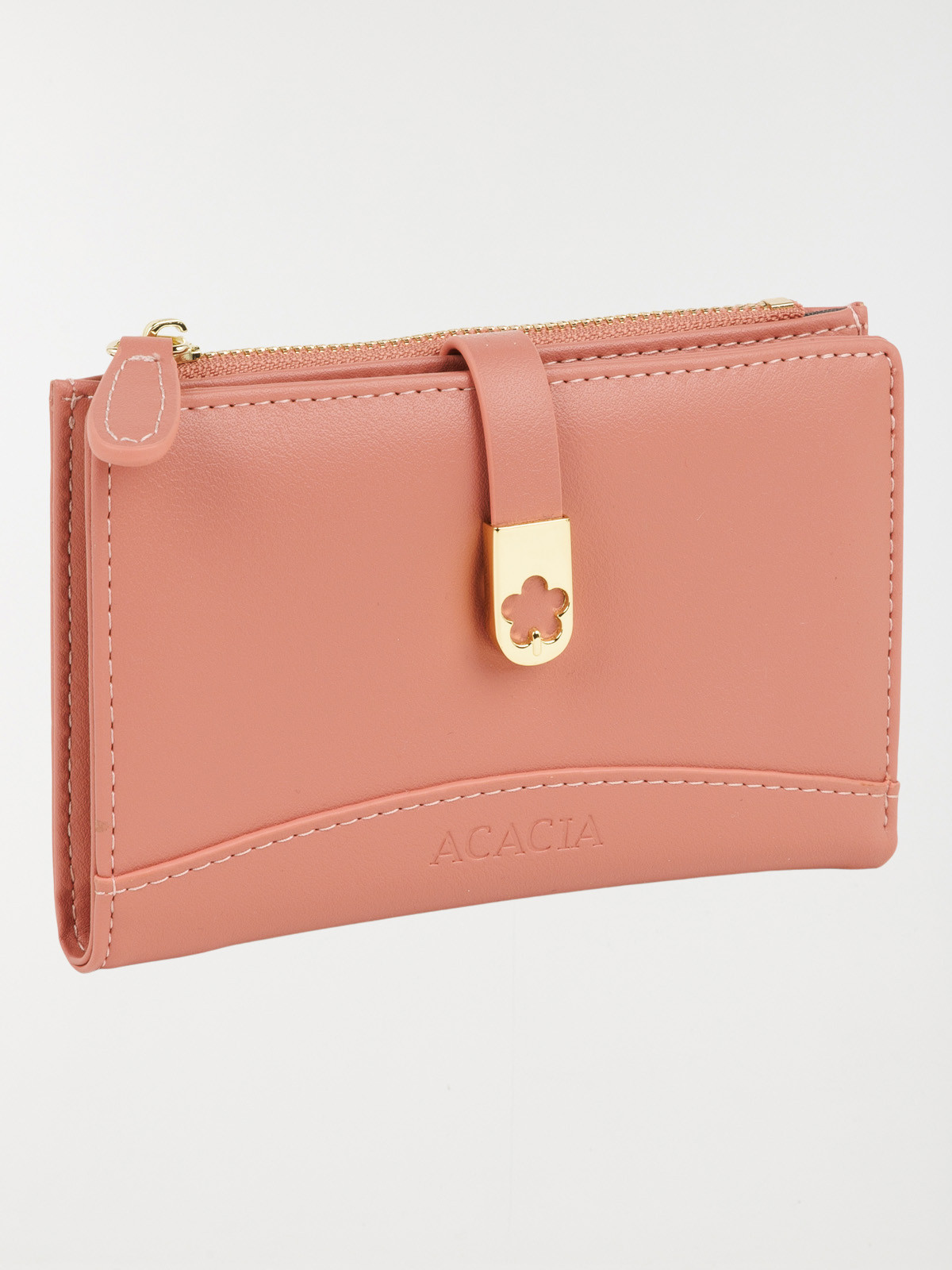 Portefeuille uni fleur dorée femme Portefeuille uni fleur dorée femme