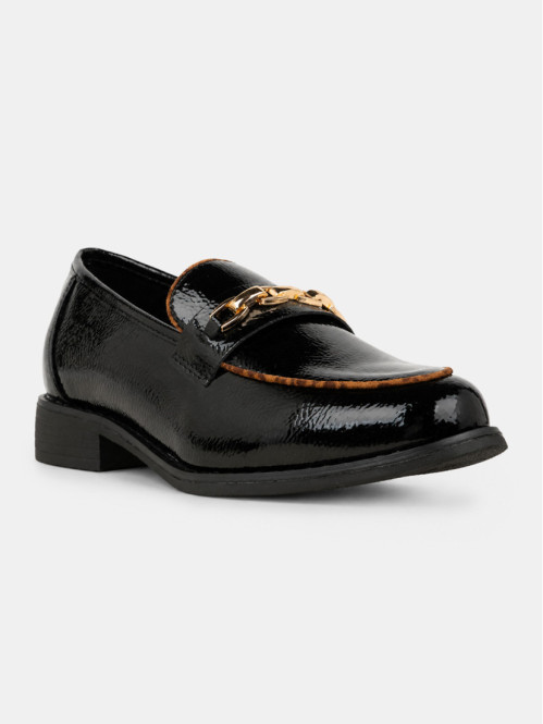 Mocassins noirs léopard...