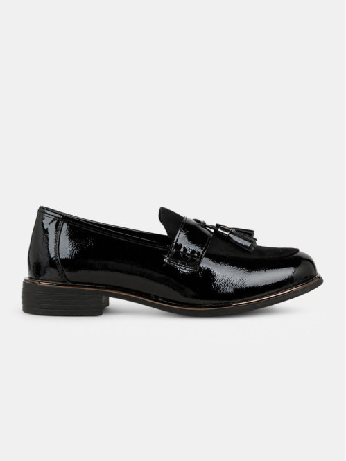 Mocassins noirs pompons...