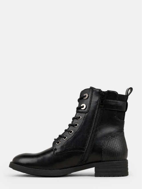 Bottines plates lacet zip...