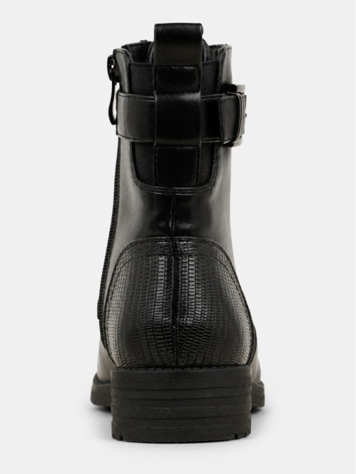 Bottines plates lacet zip...