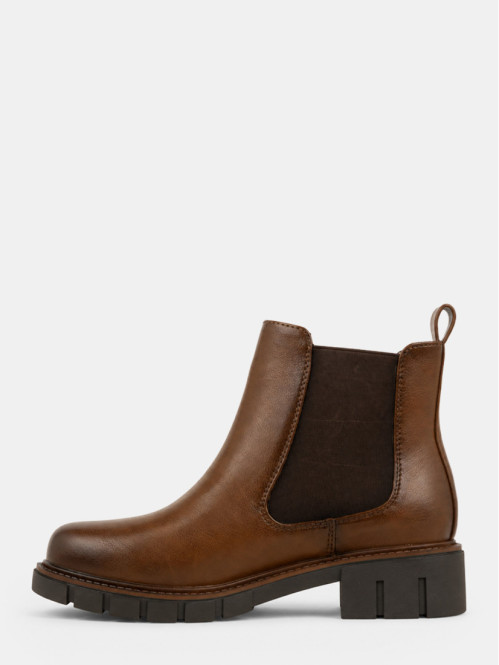 Bottines marrons plates...