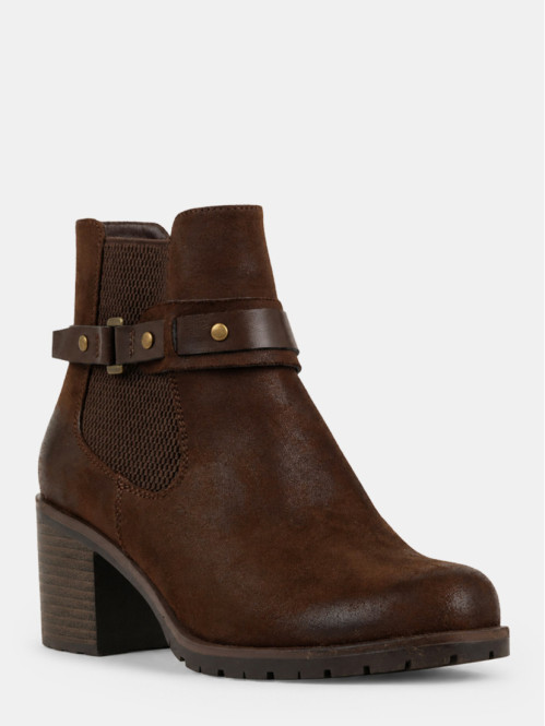 Bottines à talon marron...