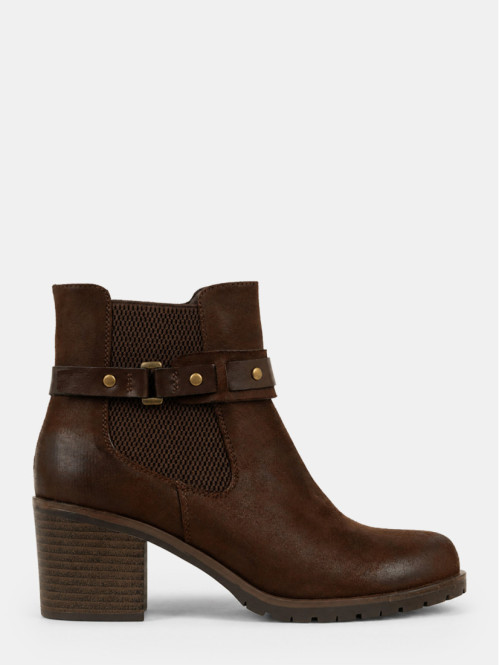 Bottines à talon marron...