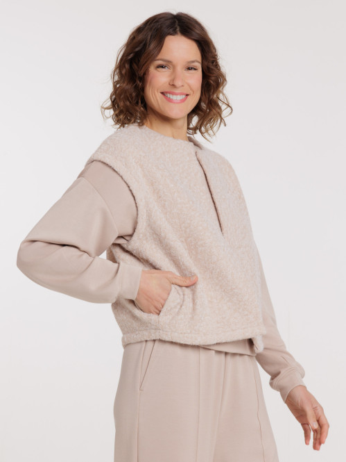 Veste sans manches beige...