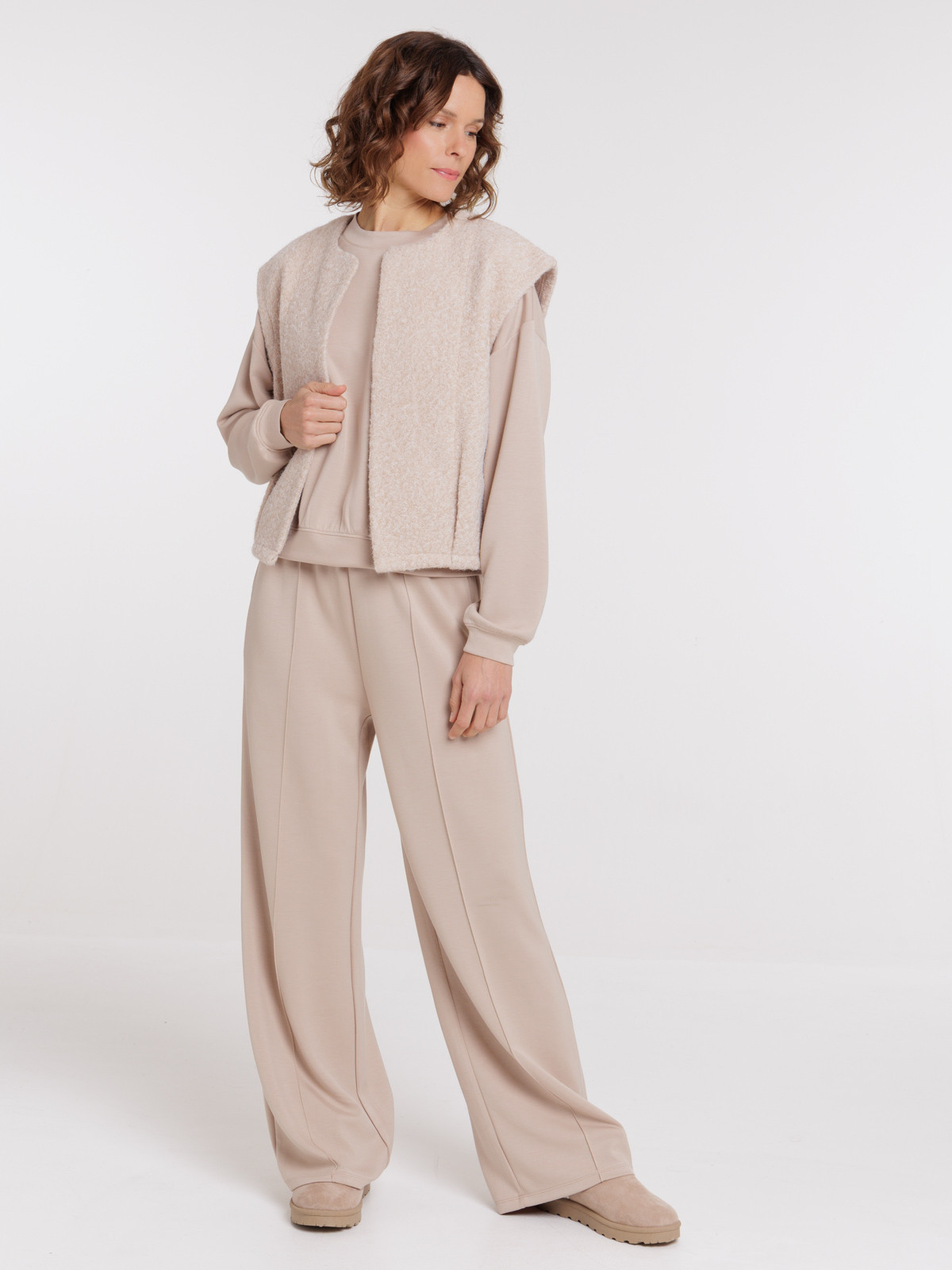 Veste sans manches beige chiné femme Veste sans manches beige chiné femme