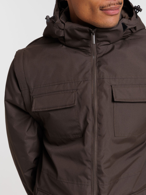 Blouson à capuche col...
