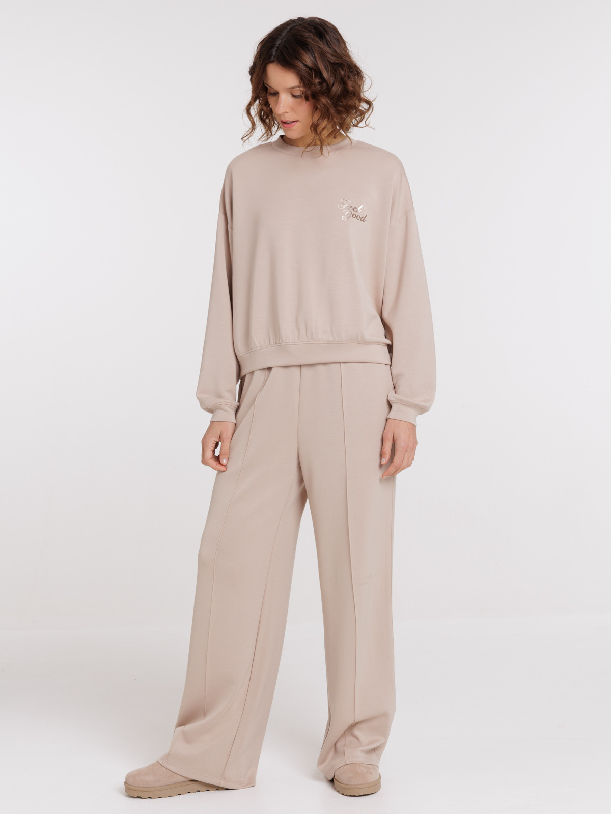 Jogging large taupe clair femme Jogging large taupe clair femme
