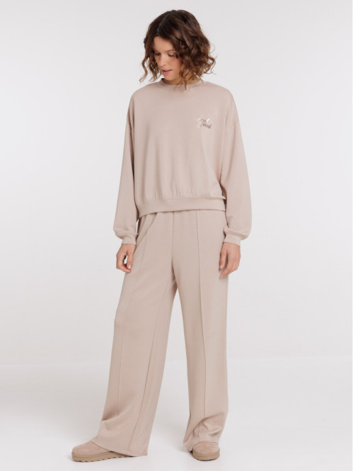 Jogging large taupe clair femme Jogging large taupe clair femme