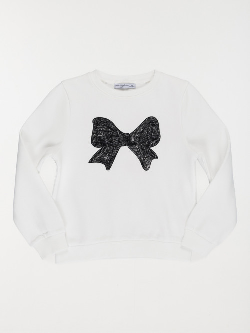 Sweat noeud en sequin fille...