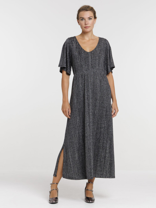 Robe longue noire femme