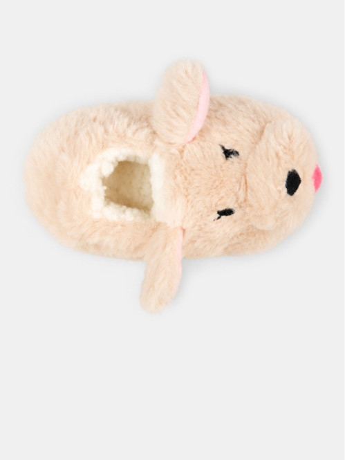 chausson beige chien fille...