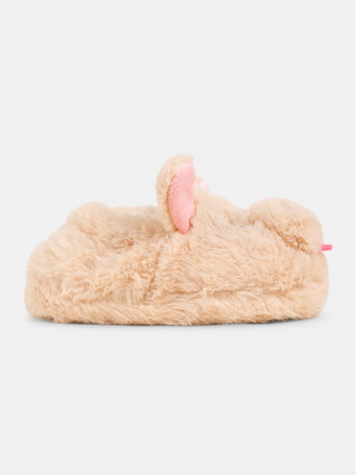 chausson beige chien fille...