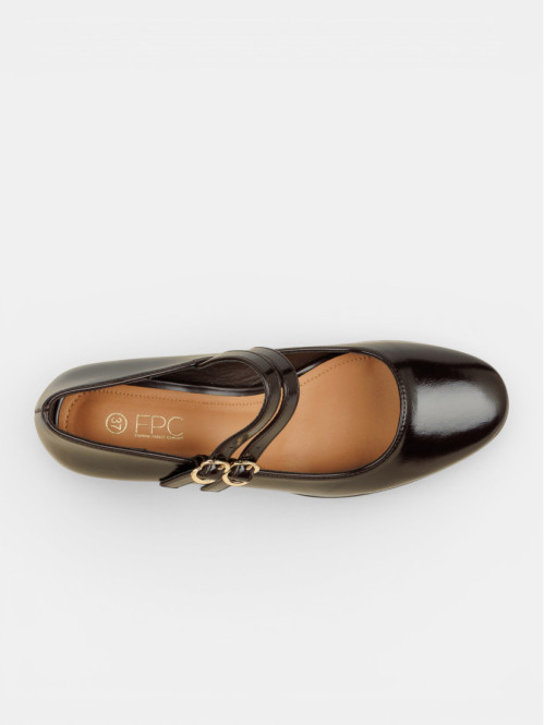 Escarpins marrons brides...