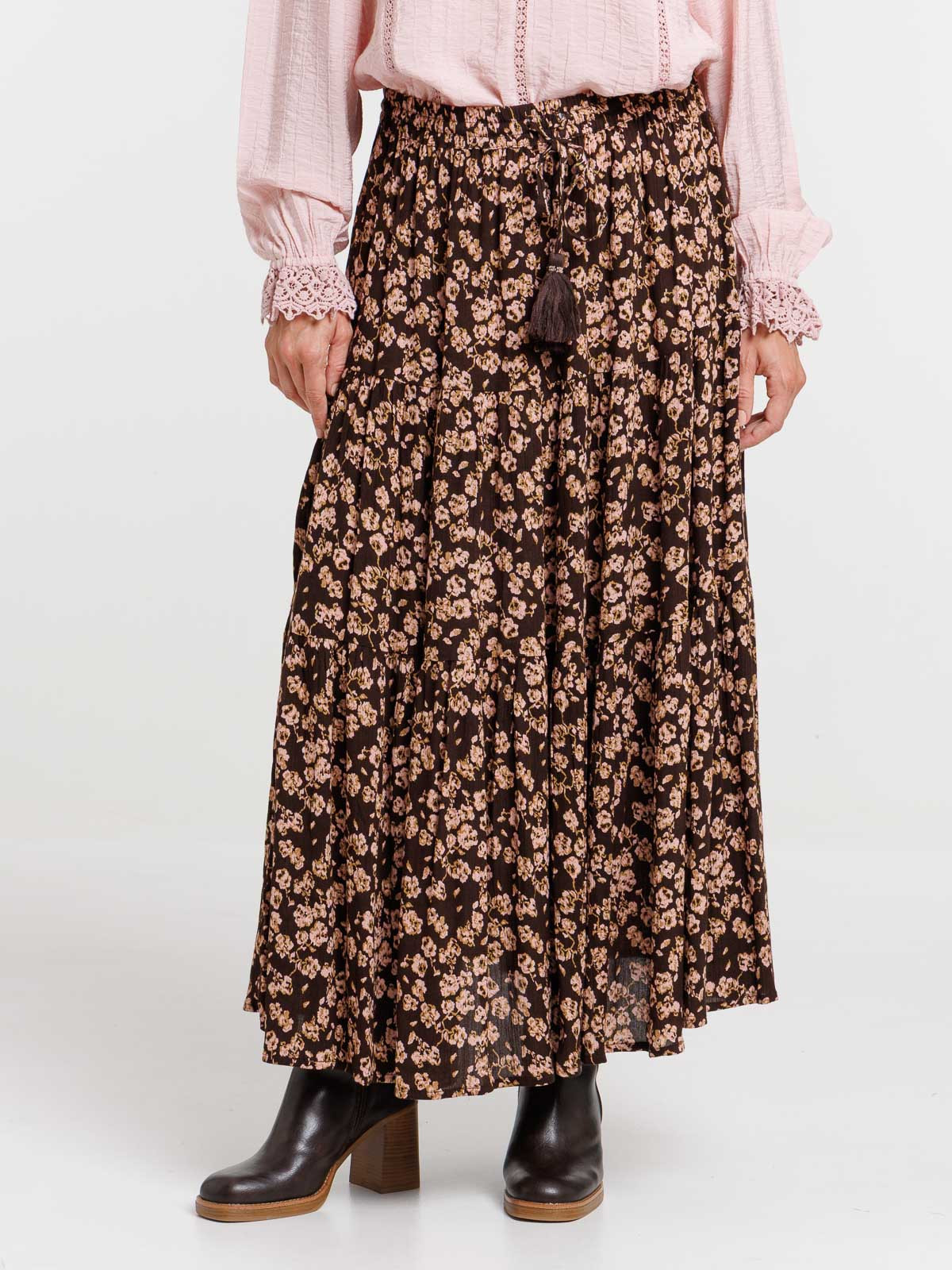 Jupe longue imprimée florale femme Jupe longue imprimée florale femme